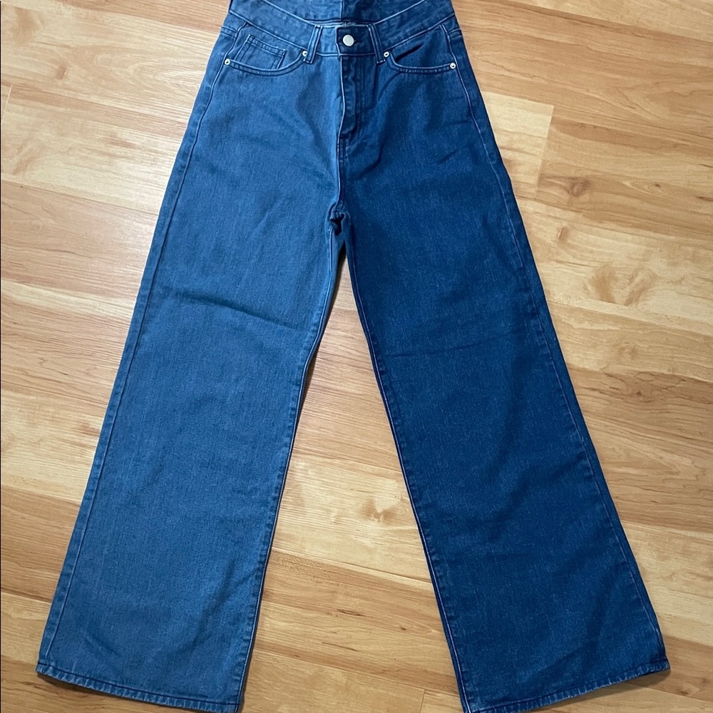 SHEIN 2 tone Dark & Light Blue Denim
